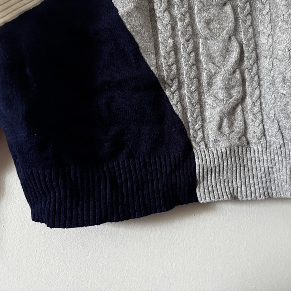 Cyrus Colorblock Patchwork Sweater – Cream, Grey, Blue – Large - Picture 5 of 11